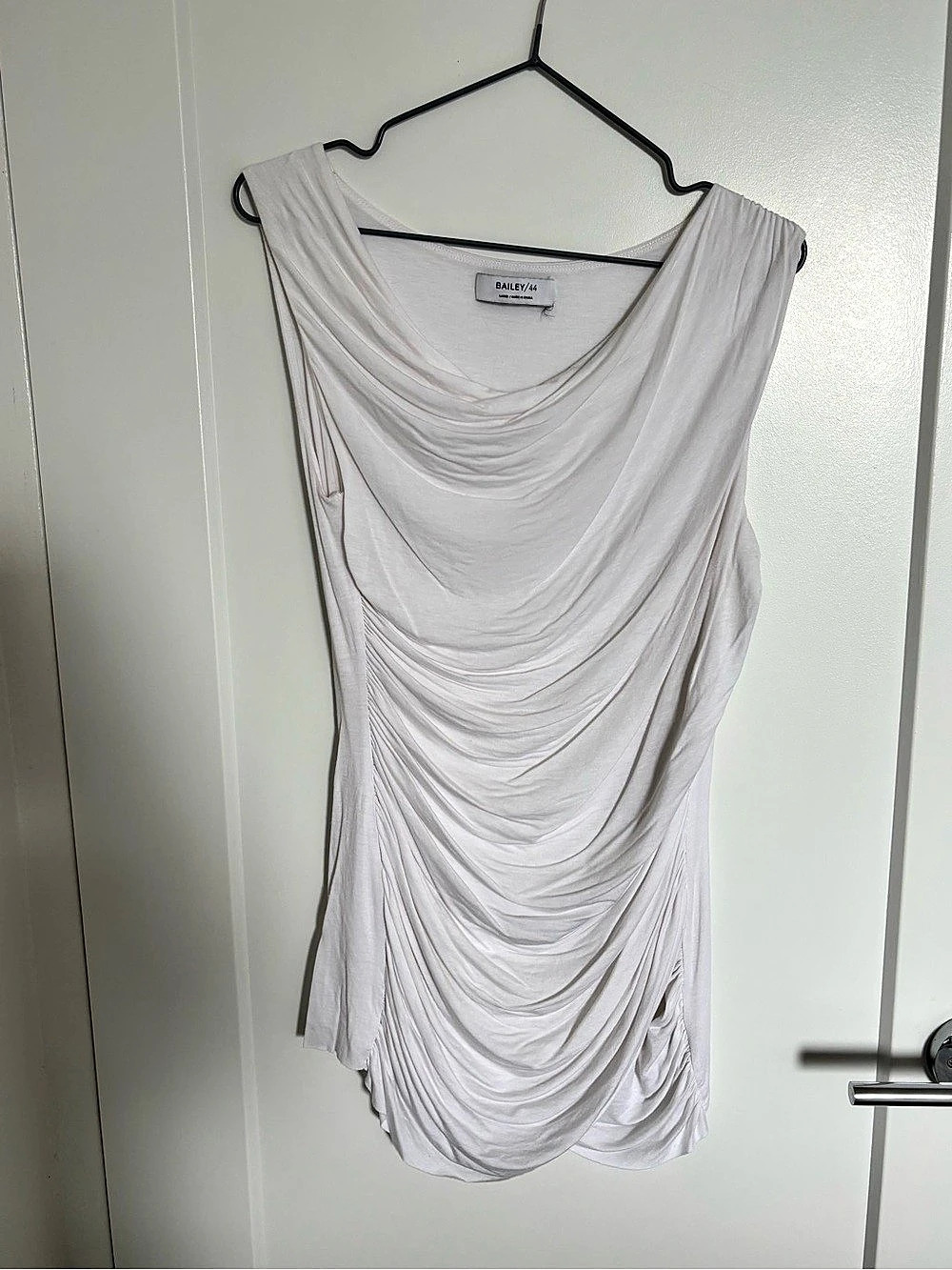 Bailey/44   Draped Ruched Tunic in White Size L